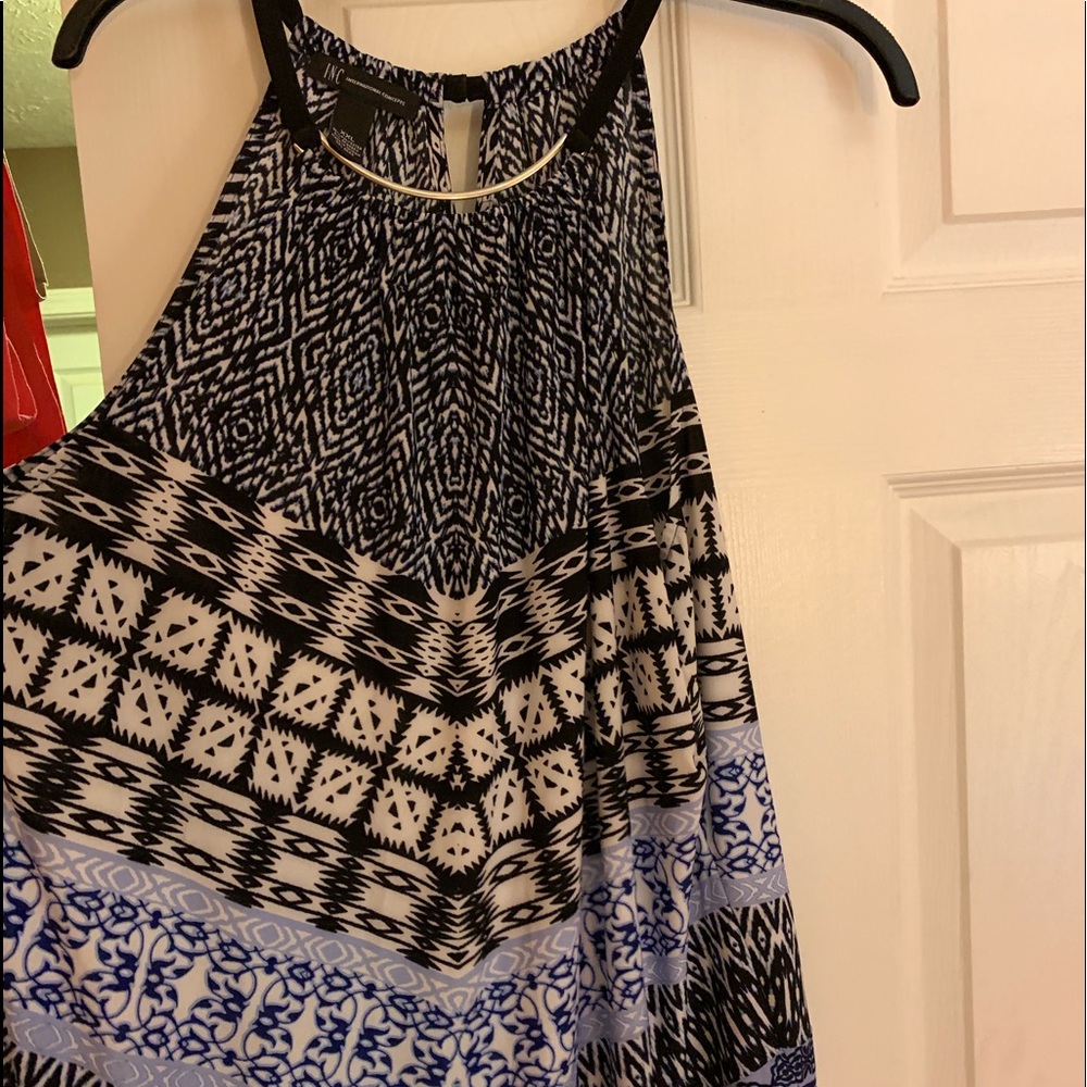 INC halter top with silver accents